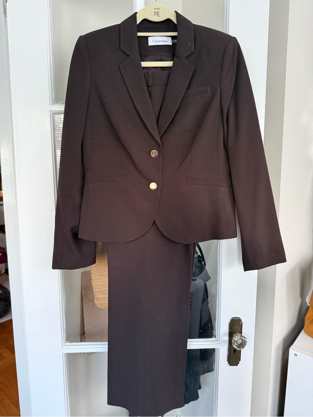 Calvin Klein Dark Brown Women's Blazer and Pant Set